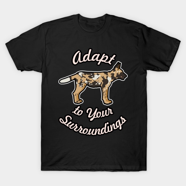 ❤️ Adapt to Your Surroundings, Cute Painted Dog T-Shirt by Pixoplanet